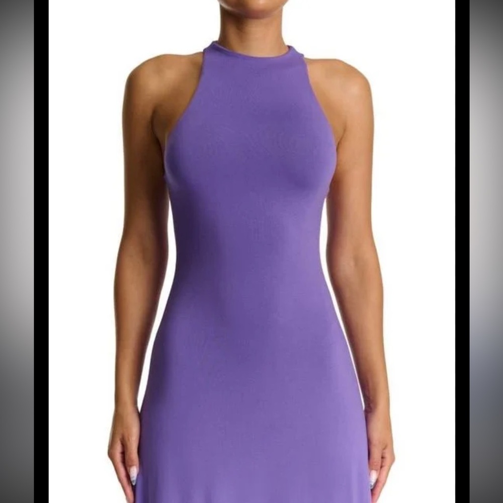 Naked Wardrobe Mock Neck Mini Dress Sleeveless Tank Bodycon Large Lined Stretchy - Picture 2 of 10